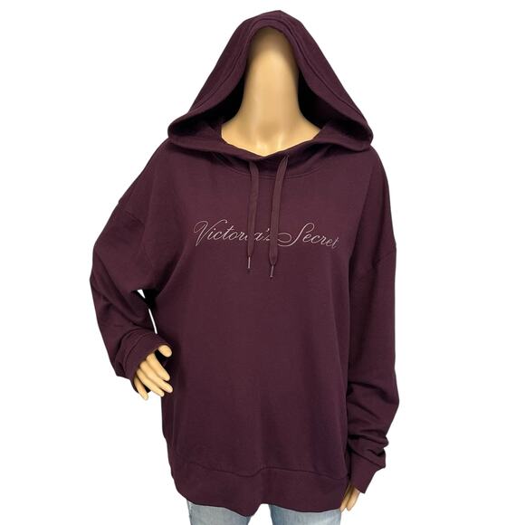 Victoria's Secret Hoodie Purple Pullover Logo Size XL - Picture 3 of 13